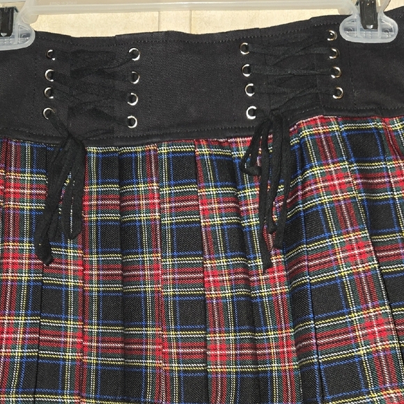 Royal Bones Black and Red Plaid Mini Skirt - Picture 3 of 5
